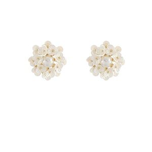 Cluster Flower Pearl Earrings